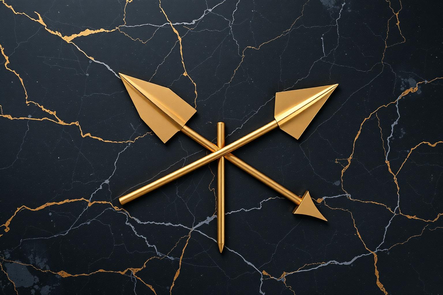 Brass scales of justice on marble