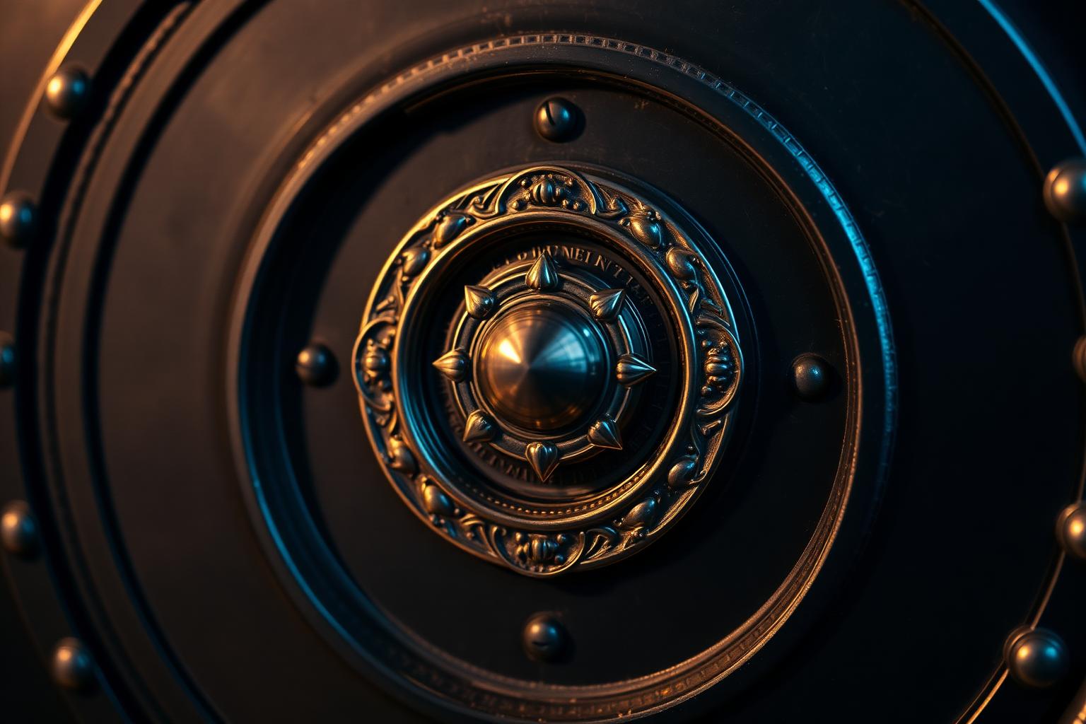 Brass vault dial with gold rim light